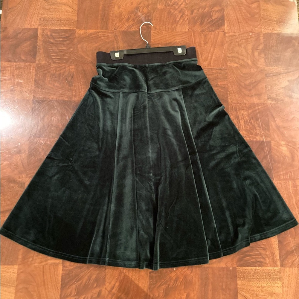Dark Green velvet Aline skirt